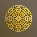 golden luxury mandala ornament circle islamic style material design vector