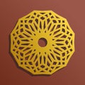 golden luxury mandala ornament circle islamic style material design vector