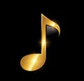 Golden Luxury Music Note Vector Icon Royalty Free Stock Photo