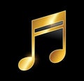 Golden Luxury Music Note Vector Icon