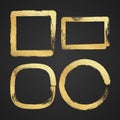 Golden luxury painted grunge vector border frames Royalty Free Stock Photo