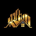 Golden Luxury Real Estate vector Icon