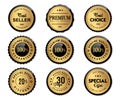 Luxury seal labels gold and premium quality product