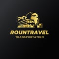 Golden Luxury Travel Transportation Logo