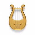 A golden lyre with an exquisite pattern and six strings Royalty Free Stock Photo