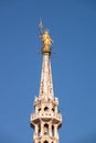 golden Madonna statue at Cathedral Milan Italy