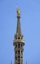 Golden Madonna at the top of Milan cathedral