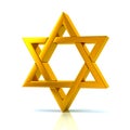 Golden Magen David 3d illustration Royalty Free Stock Photo