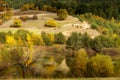 Golden magic autumn colorful trees and lake