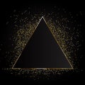 Golden magic fire triangular frame. Vector illustration. triangle golden background. Vector illustration Royalty Free Stock Photo