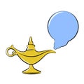 Golden magic lamp arabian fairy tale three wishes