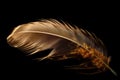 Golden magical feather freedom. Generate ai