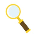 Golden magnifying glass vector illustration