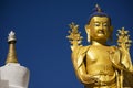 Golden Maitreya Buddha statue in Likir Monastery Ladakh ,India Royalty Free Stock Photo