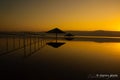 Golden Majesty: Sunrise Over the Tranquil Dead Sea Royalty Free Stock Photo