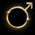 Golden male symbol vector illustration Royalty Free Stock Photo