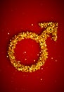 Golden man gender symbol