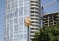 Golden Man Statue in the Arts district Dallas, TX Royalty Free Stock Photo