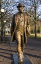 Golden man statue Walking Man in Tallinn, Kadriorg Park