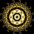 Golden mandala on the black