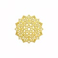 A golden mandala isolated on a white Royalty Free Stock Photo