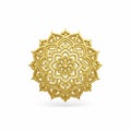 A golden mandala isolated on a white Royalty Free Stock Photo