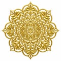 A golden mandala isolated on a white Royalty Free Stock Photo
