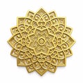 A golden mandala isolated on a white Royalty Free Stock Photo
