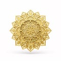 A golden mandala isolated on a white Royalty Free Stock Photo