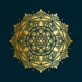 Golden mandala radial ornament illustration
