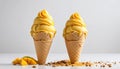 Mango Cone Ice Cream Creation Royalty Free Stock Photo