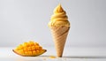 Mango Cone Ice Cream Creation Royalty Free Stock Photo