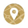 Golden Map Point Icon