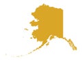 Gold Map of Alaska The Last Frontier Royalty Free Stock Photo
