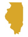 Gold Map of Illinois Land of Lincoln Royalty Free Stock Photo