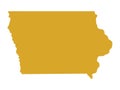 Gold Map of Iowa The Hawkeye State Royalty Free Stock Photo