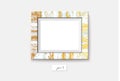 Golden marble frame isolated on white background. Vector illustration. Wall marble frame mock-up. Rusty frame Royalty Free Stock Photo