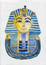 Golden mask of Egyptian pharaoh hand drawn. Tutankhamun Pharaoh of Ancient Egypt watercolor Illustration Royalty Free Stock Photo