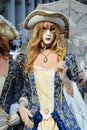 Golden mask with umbrella, Venice, Italy, Europe