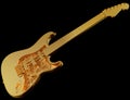 Golden mechanical guitar Royalty Free Stock Photo