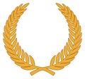 Golden medal branches. Decorative vintage premium badge