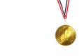 Golden medal first place champion isolated winner Royalty Free Stock Photo