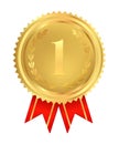 Golden medal of First place. Vector