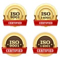 Golden medals ISO 9001 certified - quality badge