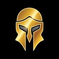 Golden Medieval Armor Helmet Vector Icon