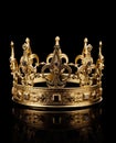 a golden medieval crown set against a black background.