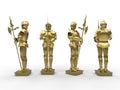 Golden medieval knight Royalty Free Stock Photo