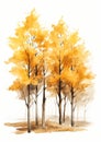 Golden Memories: A Simple October Scene of Three Trees