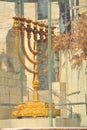 Golden Menorah in Jerusalem Royalty Free Stock Photo