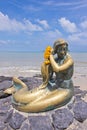 The Golden Mermaid at Samila Beach, Songkhla Province Thailand Royalty Free Stock Photo